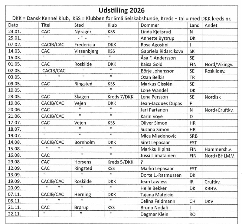 HVIS du opdager fejl, - please, fortæl mig det!!
Jeg er usikker på om der også er en udstilling i Kreds 5 i august?  Har spurgt. :)